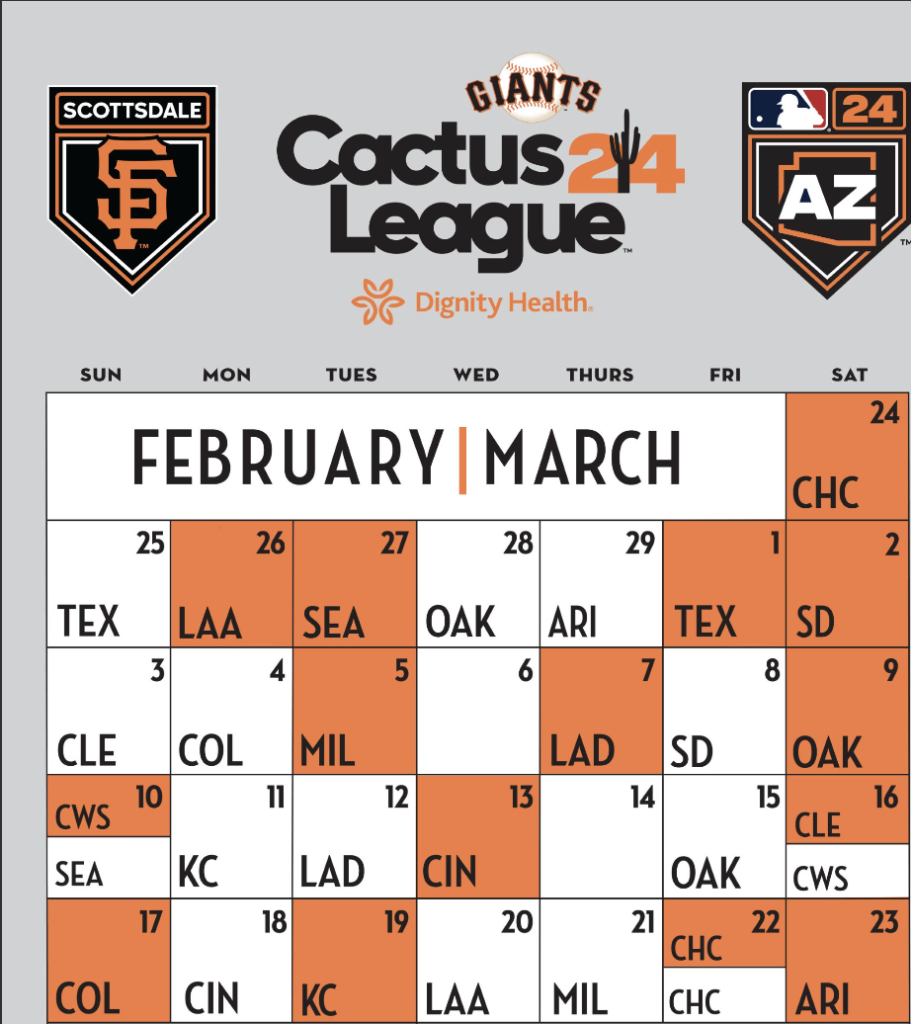 Giants announce 2024 spring training schedule – KNBR