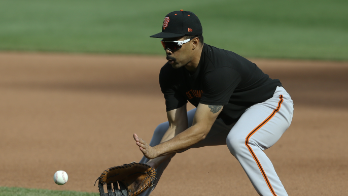 Giants' first-base option thinks swing is 'close,' and his mustache is  ready – KNBR