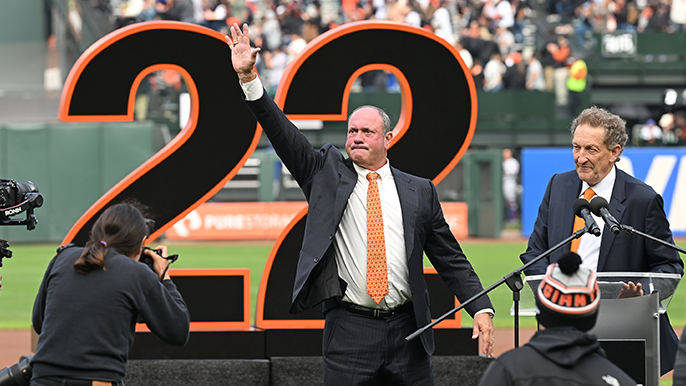 Will Clark meets the moment in jersey retirement speech – KNBR