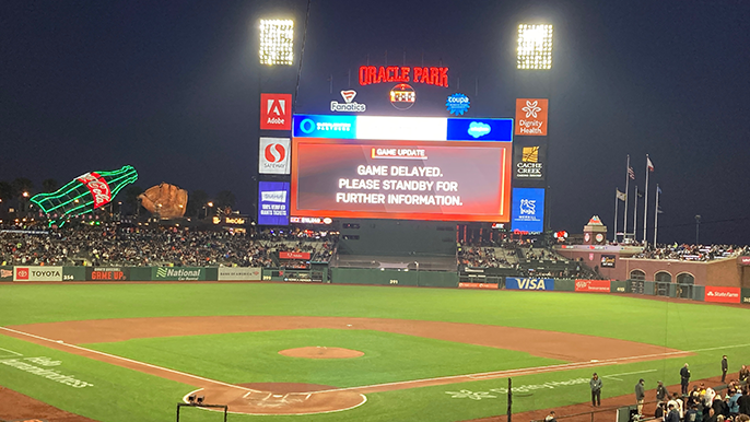 Giants-Padres delayed due to Oracle Park stadium lights malfunction | KNBR