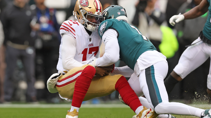 Trent Williams ejection: 49ers' season ends after NFC Championship loss to  Eagles